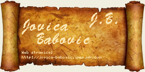 Jovica Babović vizit kartica